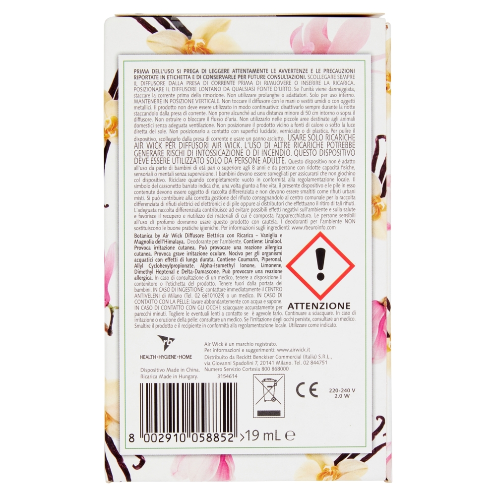 Botanica Vaniglia & Magnolia dell'Himalaya Diffusore elettrico 19 ml